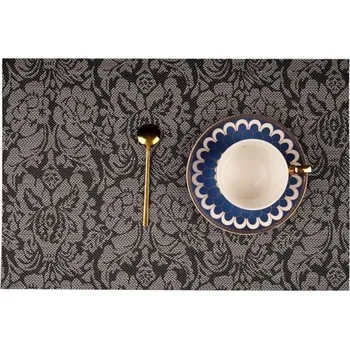 prostírání Prostírání s ornamenty růží 4 ks černá