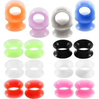 Piercing Silikonový tunel černá 18 mm