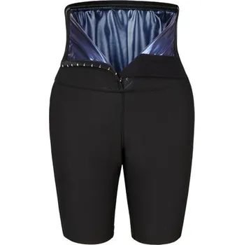 Pánské kraťasy Pánské tvarovací šortky s vysokým pasem Černé termo kompresní šortky na spalování tuků Fitness zeštíhlující šortky se zapínáním na háčky XL