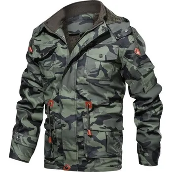 Pánská kožená bunda F1296 armádní zelená L