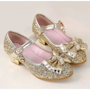 Dívčí polobotky Dívčí třpytivé lodičky Grace zlatá 32