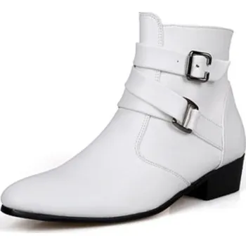 Pánská zimní obuv Pánské elegantní kotníkové boty J2107 bílá 42