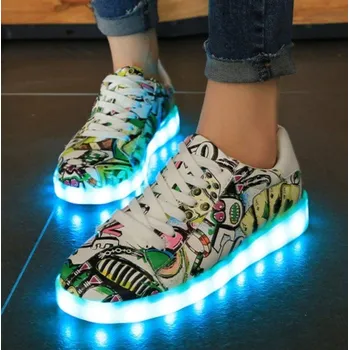 Dívčí tenisky Dětské svítící tenisky A364 zelená 35