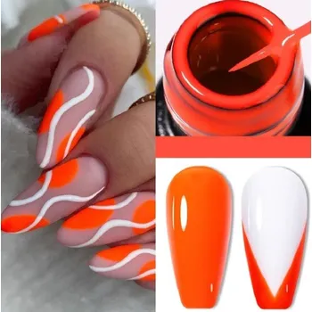 Přípravek na nehty Gelový zdobící lak na nehty Dlouhotrvající liner gel lak na nehty Lak na nehty na vytváření tenkých linií Gel lak s ostrým tenkým štětečkem na zdobení 6