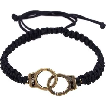 Náramek Pletený stahovací náramek s pouty zlatá