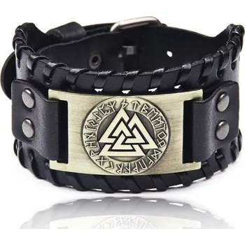 Náramek Pánský široký kožený náramek H207 8