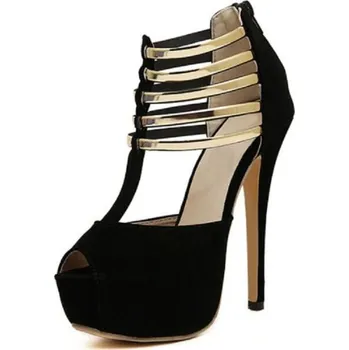 Dámské lodičky Stylové lodičky na platformě černá 42