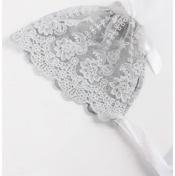 Čepice Dívčí krajková čepice šedá