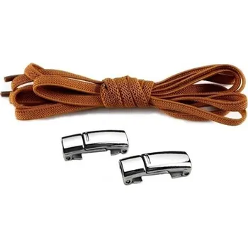 Tkaničky do bot Elastické tkaničky s magnetickým zapínáním hnědá