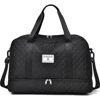 Sportovní taška Velkokapacitní nylonová cestovní taška 49 x 25 x 32 cm Sportovní taška přes rameno Taška do posilovny Víkendová taška na cesty i trénink černá