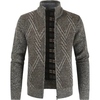 Pánský svetr Pánský svetr na zip F208 hnědá S