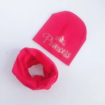 Šála Dětský set čepice a nákrčník Princess tmavě růžová 6-12 měsíců