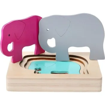 ostatní stavebnice Vícevrstvé puzzle zvířata 4