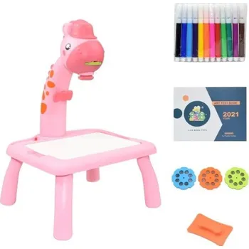 Dětský stůl Dětský stůl na kreslení s projektorem 28 cm růžová