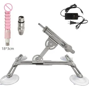 Vibrátor Kovový sex simulátor s 4 přísavkami a růžovým kuličkovým nástavcem 18x3 cm teleskopický pohyb 45 mm diskrétní balení