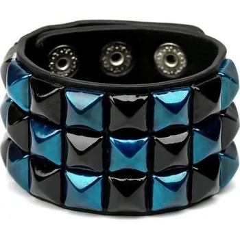 Náramek Kožený náramek s pyramidami 1