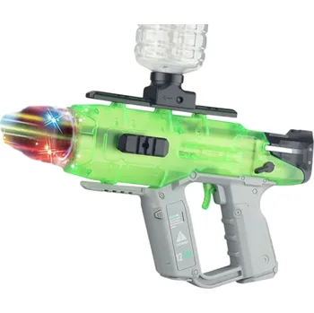 Dětská zbraň Elektrická zbraň na gelové kuličky 31 x 20 cm Automatická dětská zbraň se zásobníkem Sada kuliček a USB nabíjení zelená