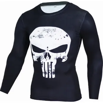 Pánské tričko Pánské kompresní tričko s 3D motivem - LEBKA 3XL