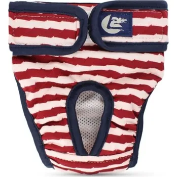 Obleček pro psa Hárací kalhotky pro psy pruhované Velikost XL Obvod pasu 45-55 cm Pratelné hygienické kalhotky Nastavitelný pas Prodyšné pohodlné červená