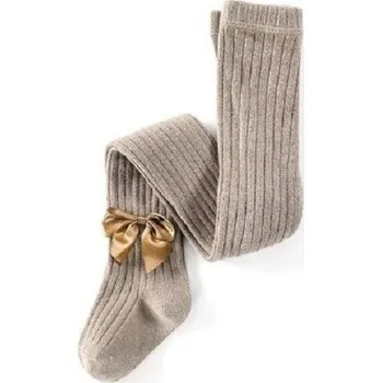 Dívčí punčochy s mašlí khaki 2-4 roky