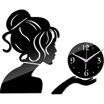 Hodiny Nástěnné samolepící hodiny G2049 černá