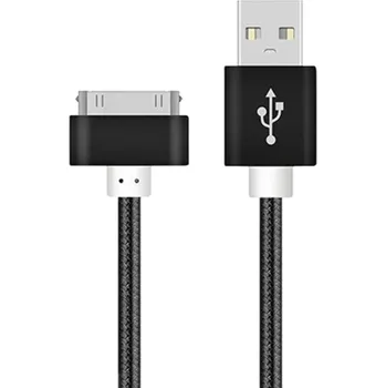 Datový kabel Rychlonabíjecí kabel 30pin na USB A 2 m datový a nabíjecí kabel 2.4A pro starší Apple zařízení iPhone iPad iPod synchronizace a nabíjení černá