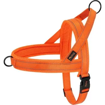 Obojek pro psa Nastavitelný reflexní postroj s držadlem Bezpečnostní postroj pro malé a velké psy Měkký polstrovaný výcvikový postroj oranžová M