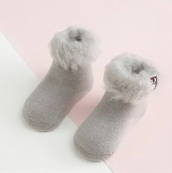 Dětské chlupaté ponožky A1492 šedá 9-12 měsíců