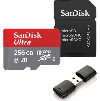 Ukládání dat Micro SDHC/SDXC paměťová karta s adaptérem a čtečkou J58 256GB