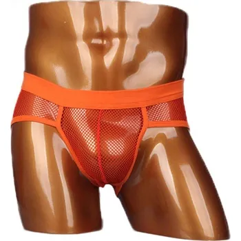 Pánská móda Pánské síťované slipy oranžová XS