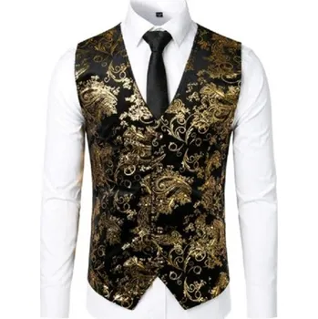 Pánská vesta Pánská vesta A2619 zlatá XXL