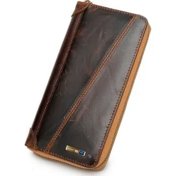 Peněženka Pánská kožená peněženka velká M633 tmavě hnědá