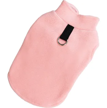 Obleček pro psa Fleecový obleček pro psy Jednobarevná teplá bunda pro psy Zimní teplý svetr Zateplená fleecová mikina pro psy růžová M