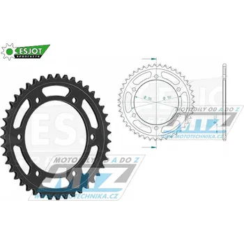 Rozeta ocelová (převodník) 0859-44zubů ESJOT 50-35016-44 - Yamaha GTS1000A + FJ1100 + FJ1200 + FZS600 Fazer + FZR600RF + FZR750RT Genesis + FZR750 + FZR1000 Genesis + XJR1200 + XJR1300 + YZF R6 + YZF7 95-0859-44-ES