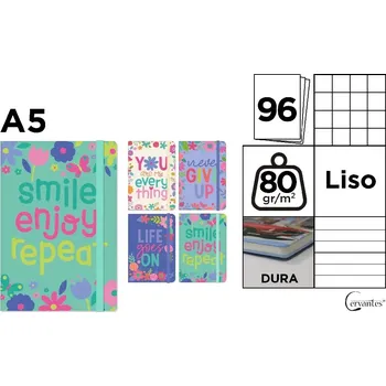 Notes A5 s gumou 96l - Smile ,balení 12 ks 558723