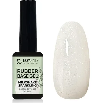 Umělé nehty UV/LED gel Rubber base - Milkshake Sparkling 11ml