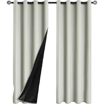 Závěs Zatemňovací závěs do ložnice a obývacího pokoje Neprůhledné závěsy izolující teplo Celostínící závěsy s průchodkou Závěsy zabraňující světlu a hluku 150 x 260 cm béžova