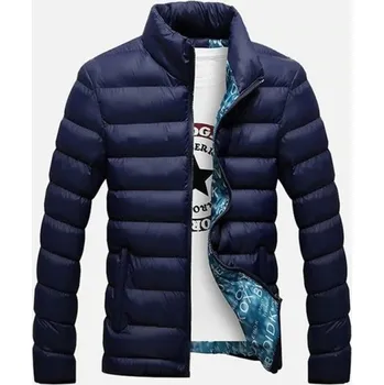 Pánská zimní bunda prošívaná tmavě modrá XXS