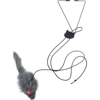 Hračka pro kočku Škádlítko pro kočky 40 cm Dřevěná tyčka s gumou a peřím Interaktivní hračka pro kočky Přívěsky kuře myš spirála míček balón