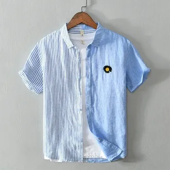 Pánská košile Pánská košile s krátkým rukávem F778 modrá S