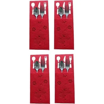 Vánoce Vánoční pouzdro na příbory se sněhulákem 4 ks