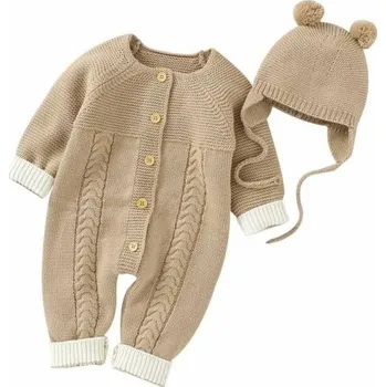 Kojenecký overall Kojenecký overal s čepicí T2586 béžova 3-6 měsíců
