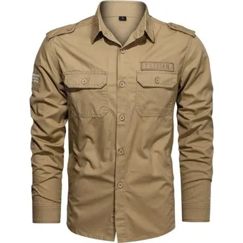 Pánská košile Pánská košile F731 khaki L