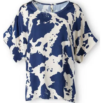 Dámská halenka Halenka oversize zvířecí vzor 50118 barva: modrá tmavá