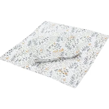 Přebalovací podložka ENIE BABY mušelínové plenky 2ks 30x30 cm bílá s černými květy