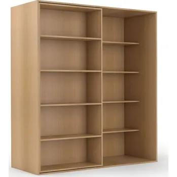 Knihovna Dvouřadá posuvná knihovna DOUBLE, 1800 x 700 x 2000 mm, buk