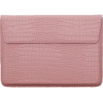 pouzdro na notebook Kožené pouzdro na notebook vzor krokodýlí kůže pro MacBook, Huawei 11 palců, 32,4 x 21,3 cm růžová