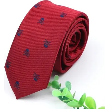 Kravata Pánská kravata s lebkou T1217 6 cm 3