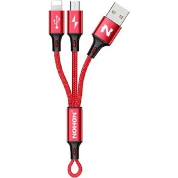 Datový kabel Nabíjecí USB kabel pro Micro USB / Lightning K455 červená