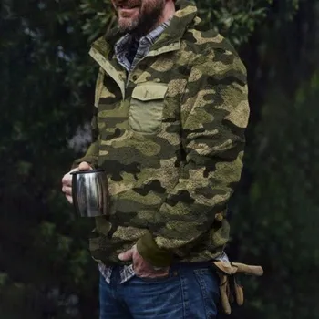 Pánská mikina Pánská chlupatá mikina F39 armádní zelená XS